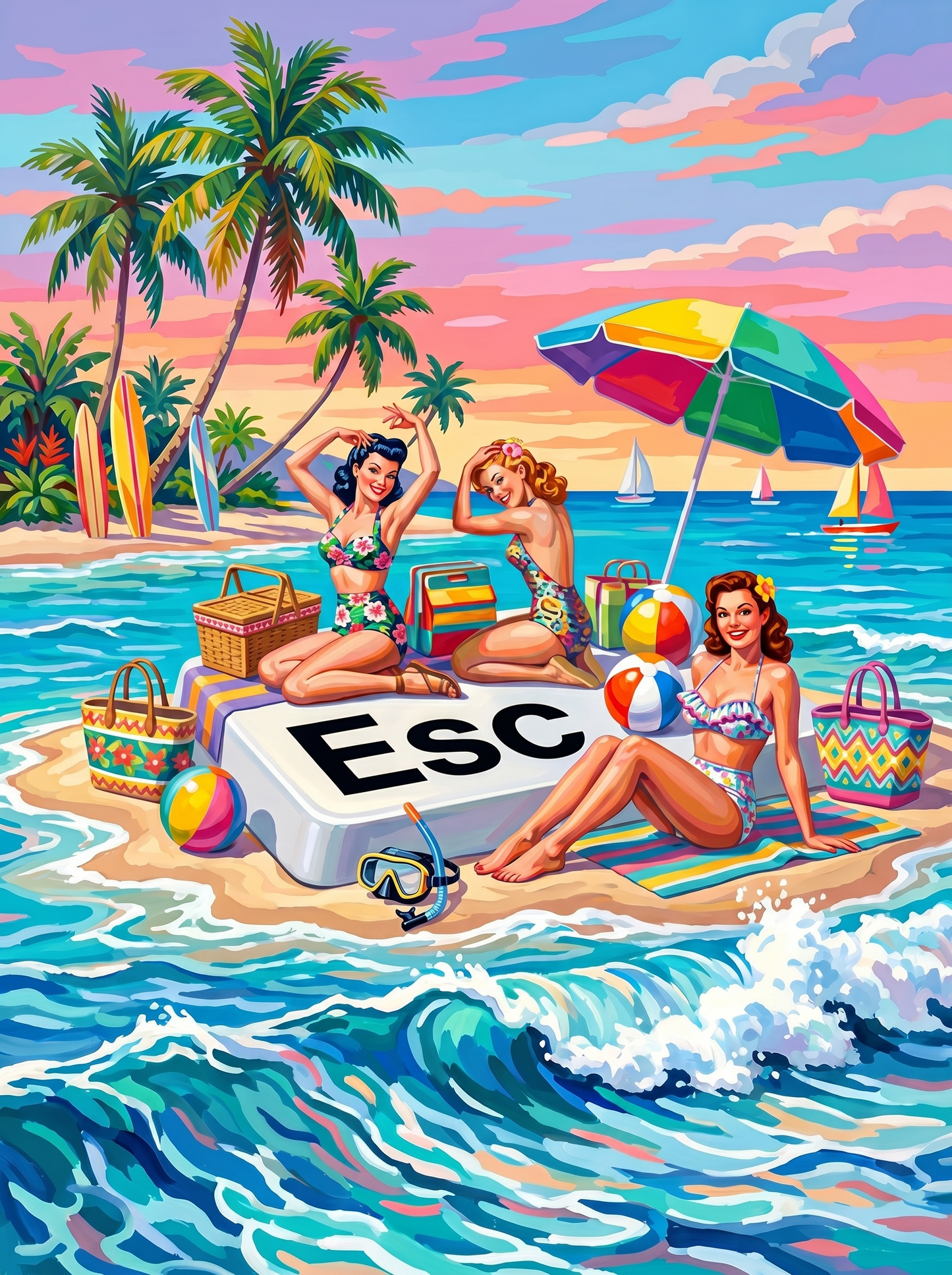 Beach Escape Key Pinups (120 Colors)