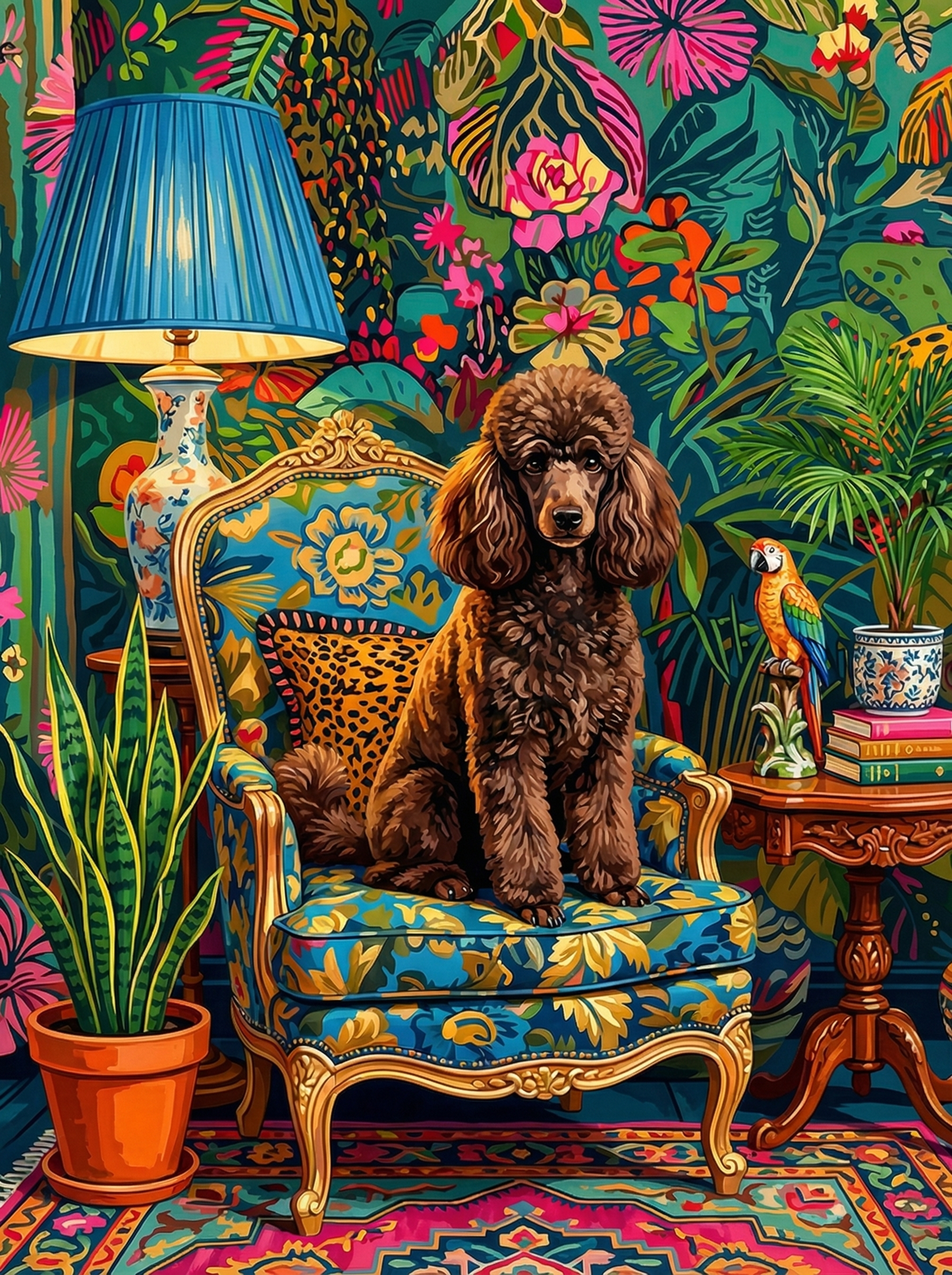 Boho Dog Portrait Interior (120 Colors)