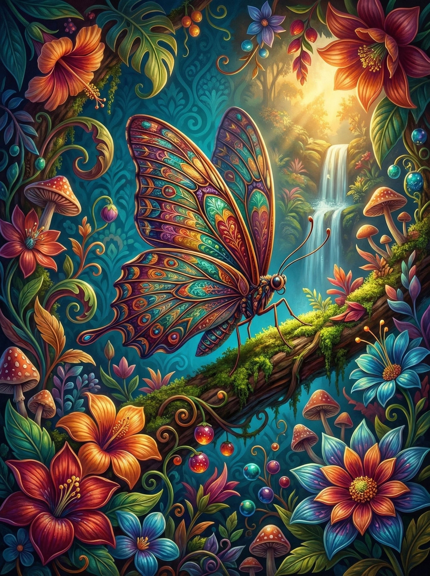 Butterfly Waterfall Mushroom Forest (120 Colors)
