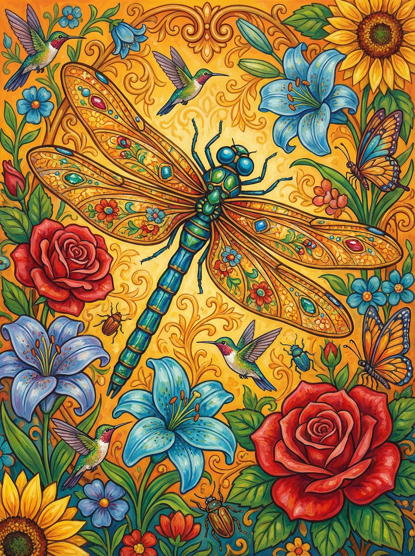 Dragonfly Garden Paradise (120 Colors)