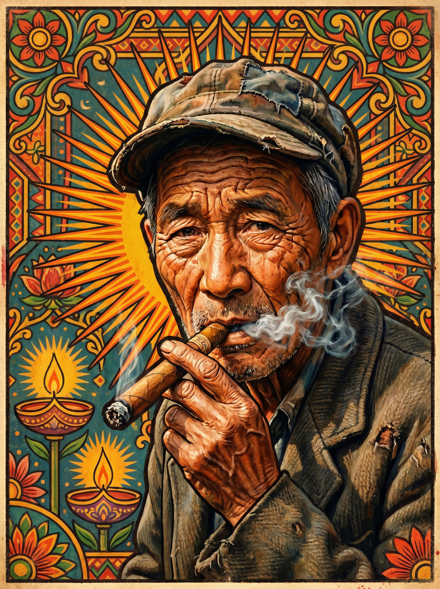 Elderly Pipe Smoker (80 Colors)