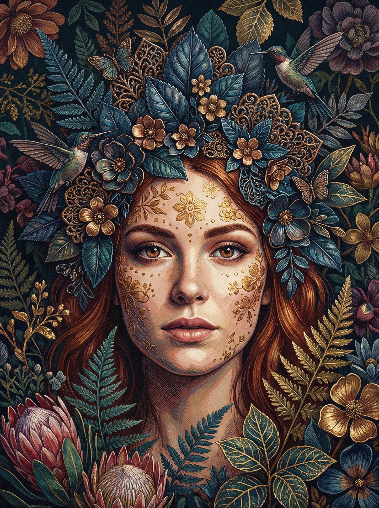 Forest Maiden Floral Veil (80 Colors)