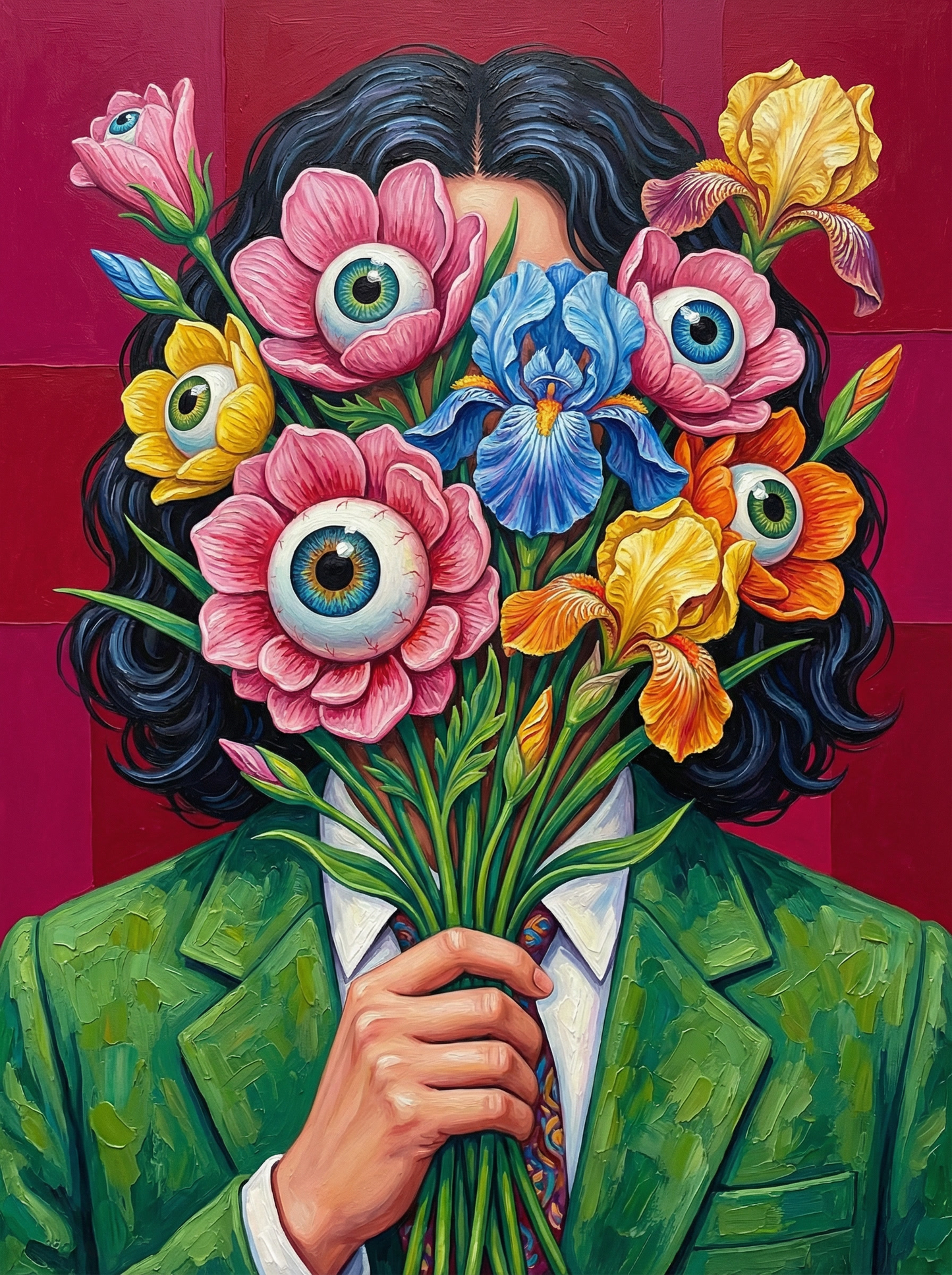 Green Suit Eye Flowers (80 Colors)