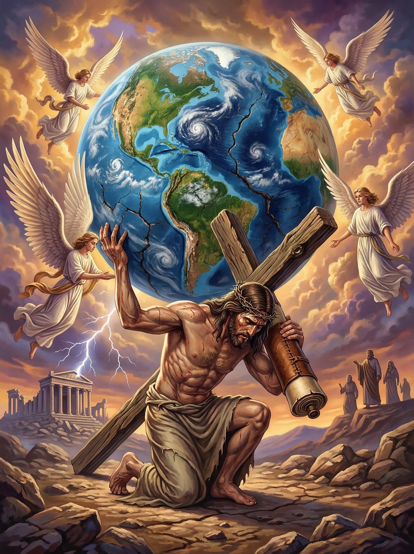 Jesus Carrying the World (80 Colors)