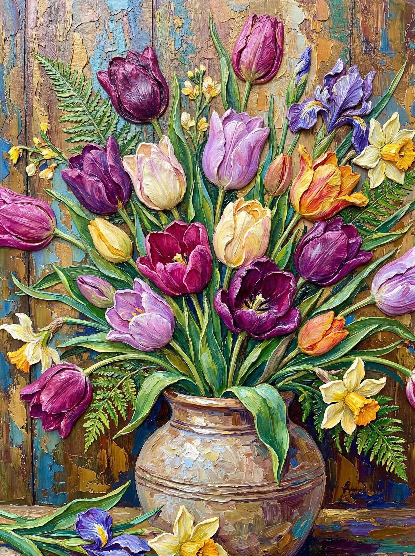 Rustic Tulip Bouquet (80 Colors)