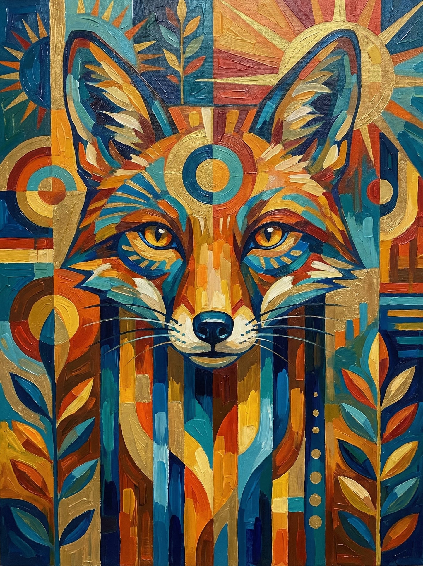 Abstract Sunburst Fox (120 Colors)