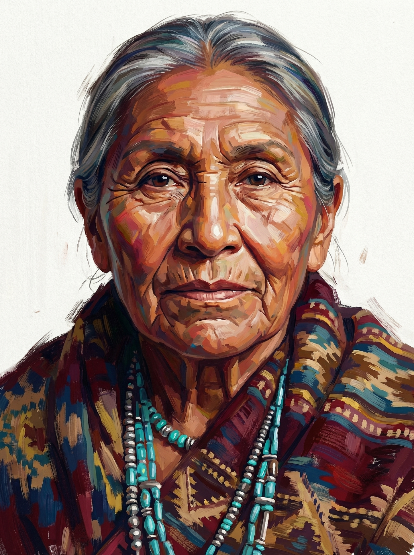 Indigenous Woman Portrait (80 Colors)