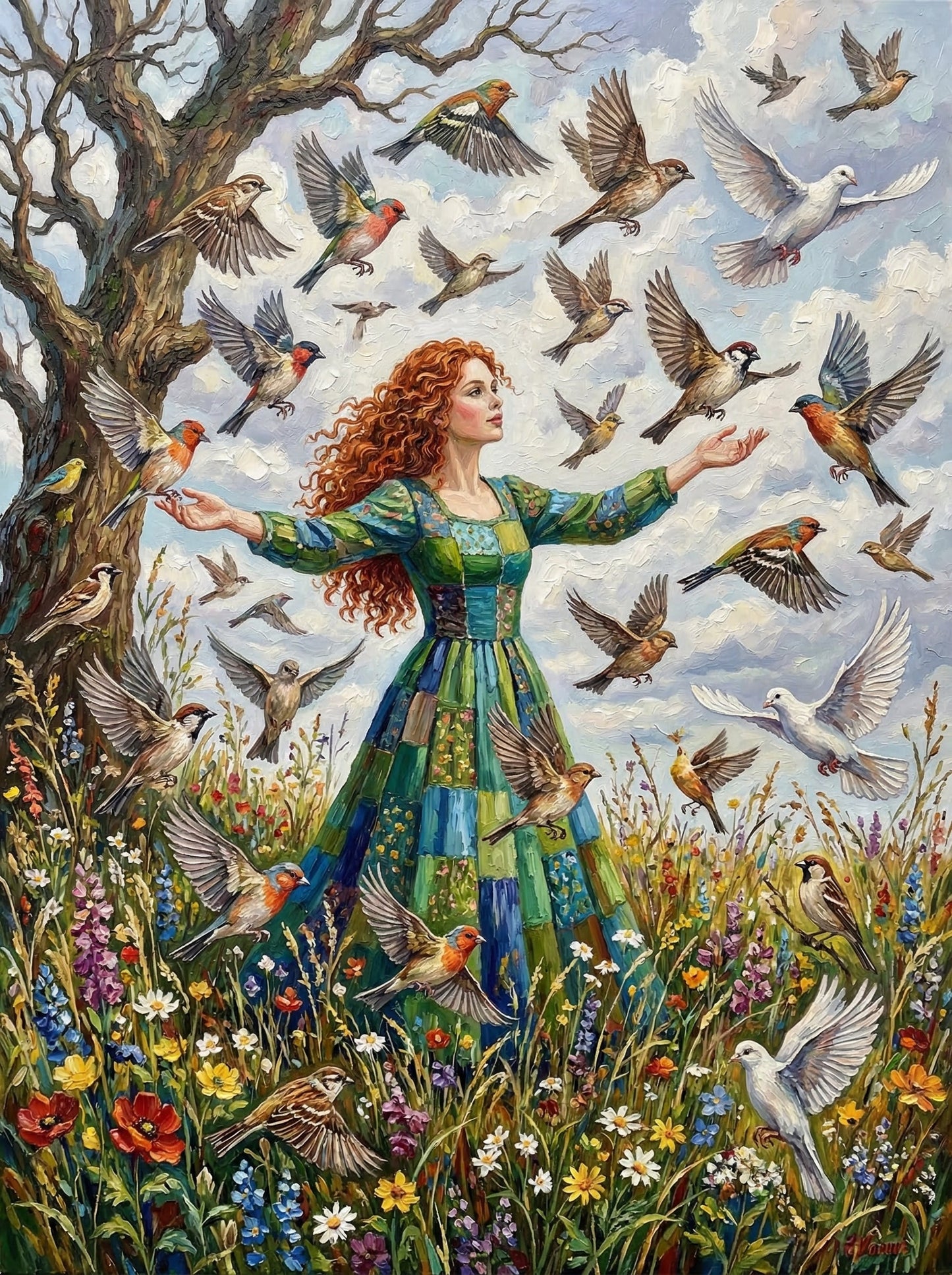 Meadow Girl Birds (80 Colors)