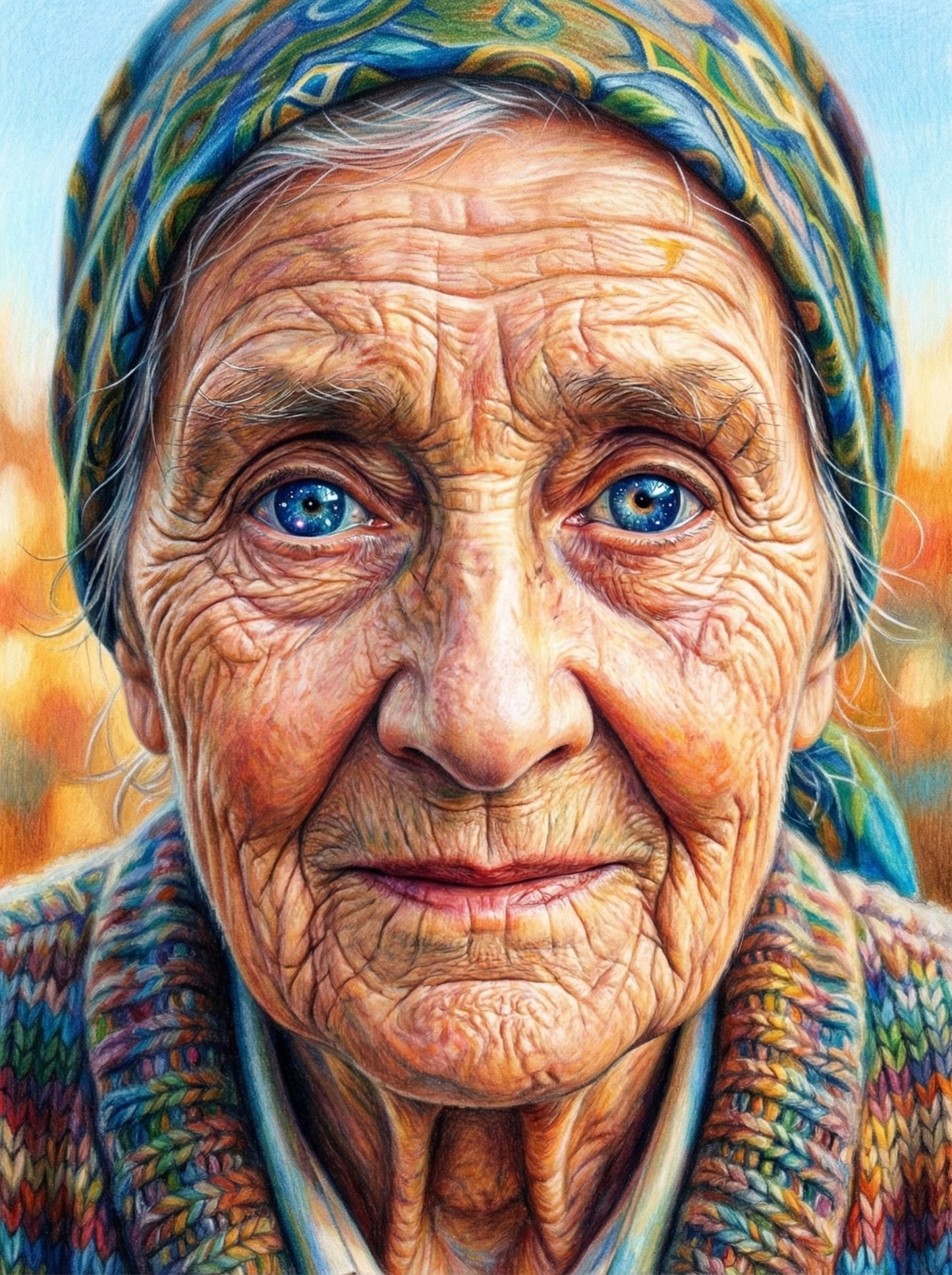 Mosaic Wisdom Portrait (80 Colors)