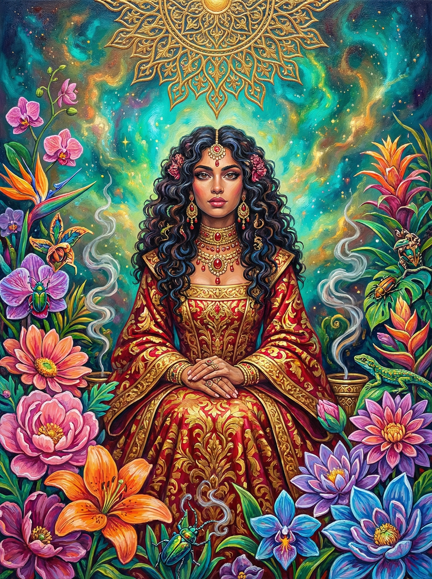 Ornate Queen With Skulls (120 Colors)