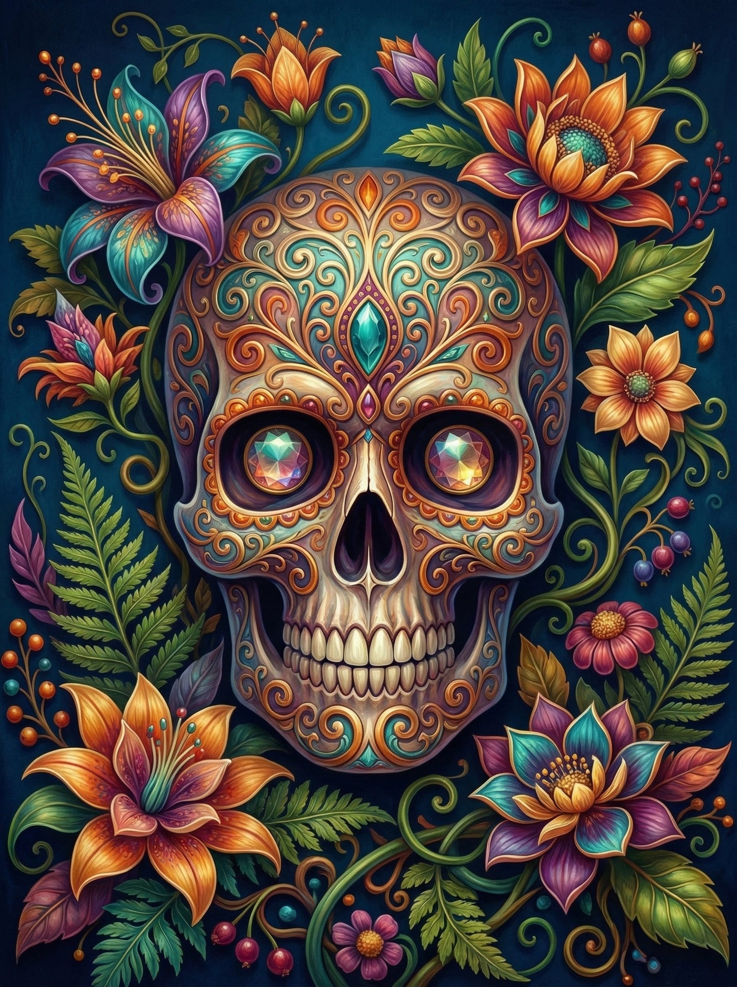 Ornate Skull Flowers (120 Colors)