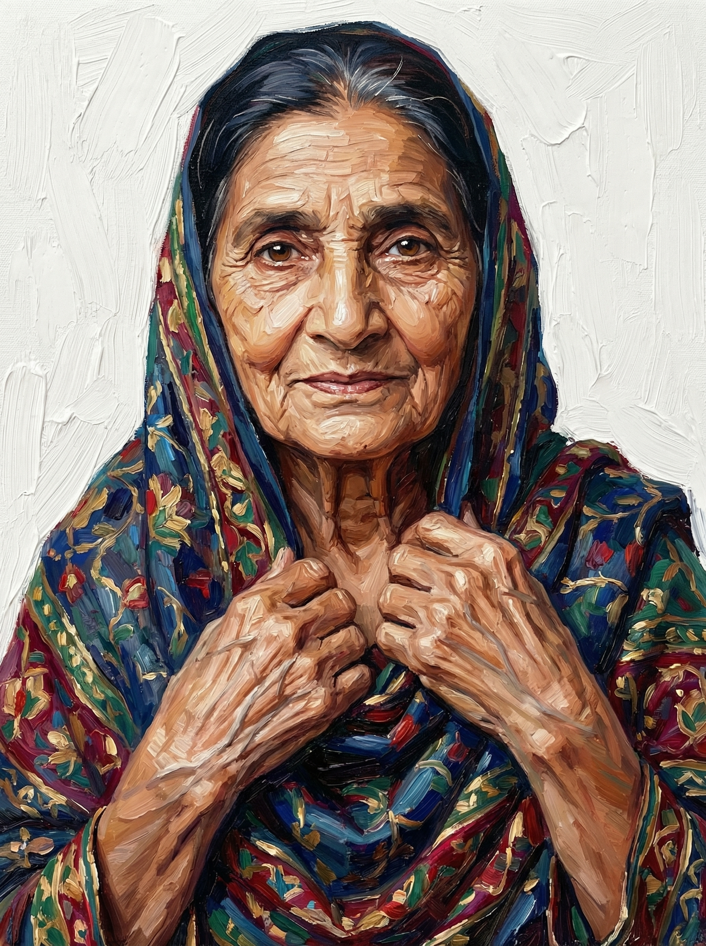Peaceful Elder Woman Hands (80 Colors)