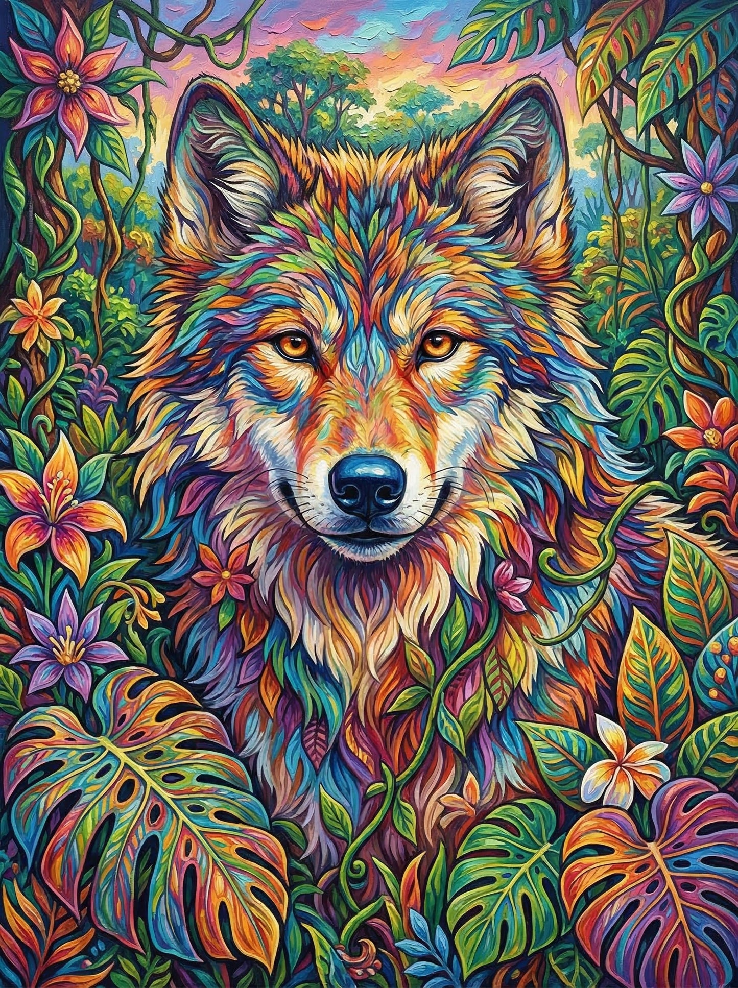 Rainbow Wolf Garden (80 Colors)
