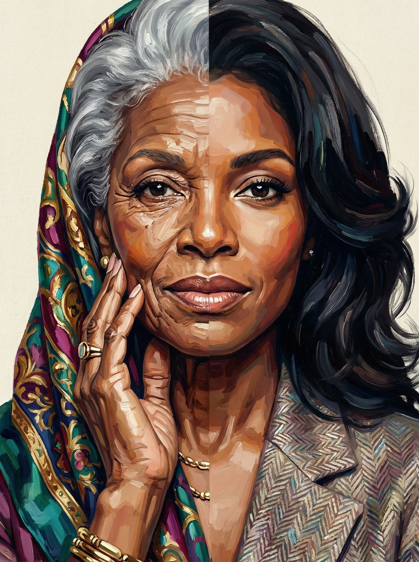 Reflective Headwrap Portrait (120 Colors)