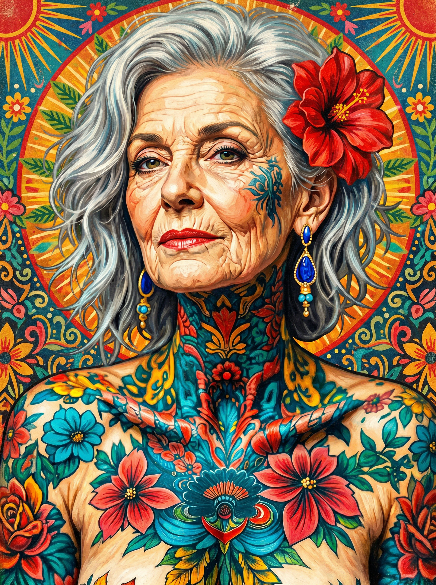 Silver Haired Hibiscus Woman (120 Colors)