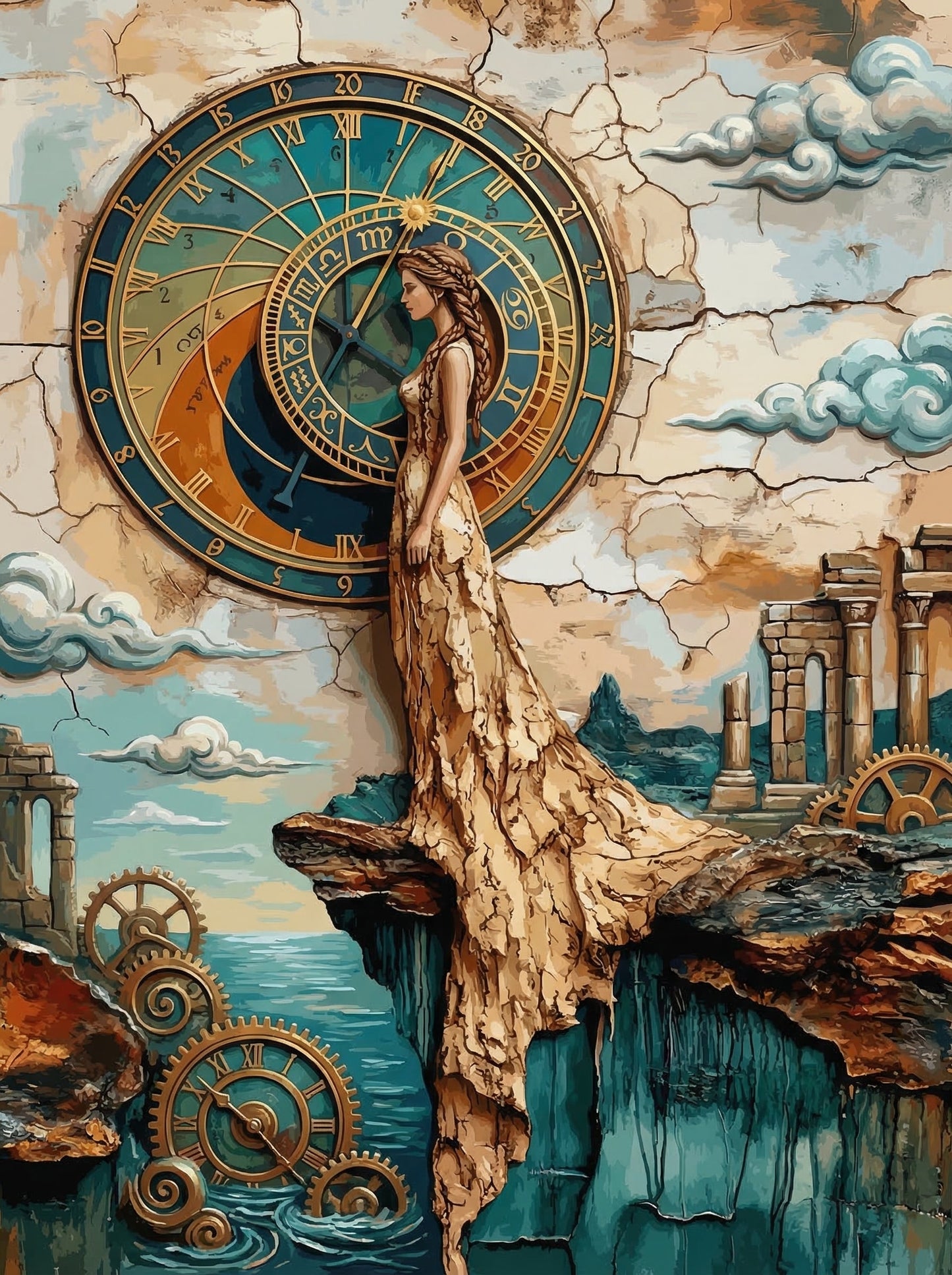Steampunk Clock Woman (120 Colors)