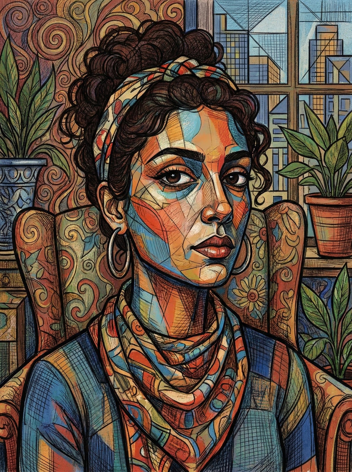Urban Woman Portrait (80 Colors)