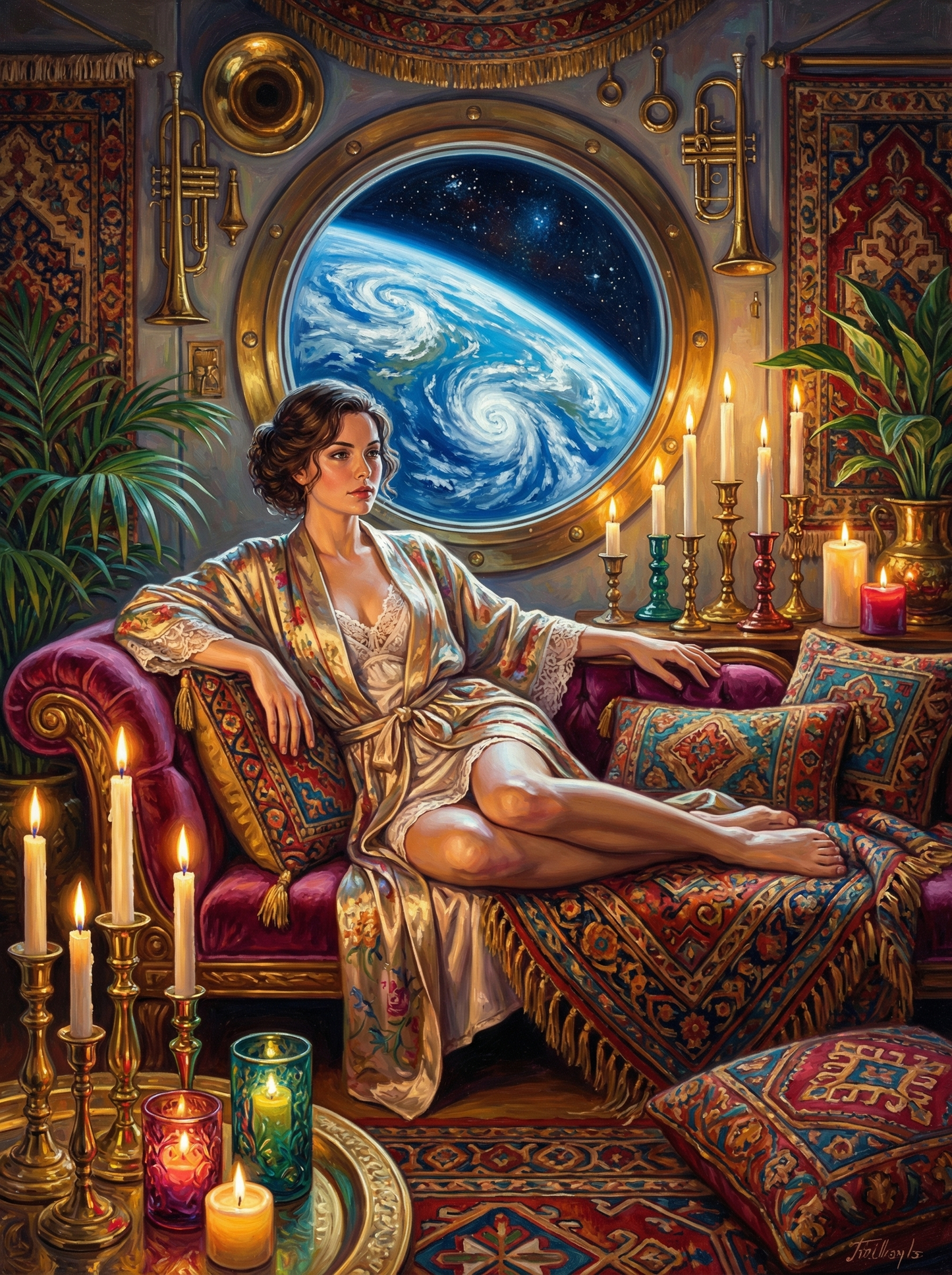 Woman Gazing Earth (120 Colors)