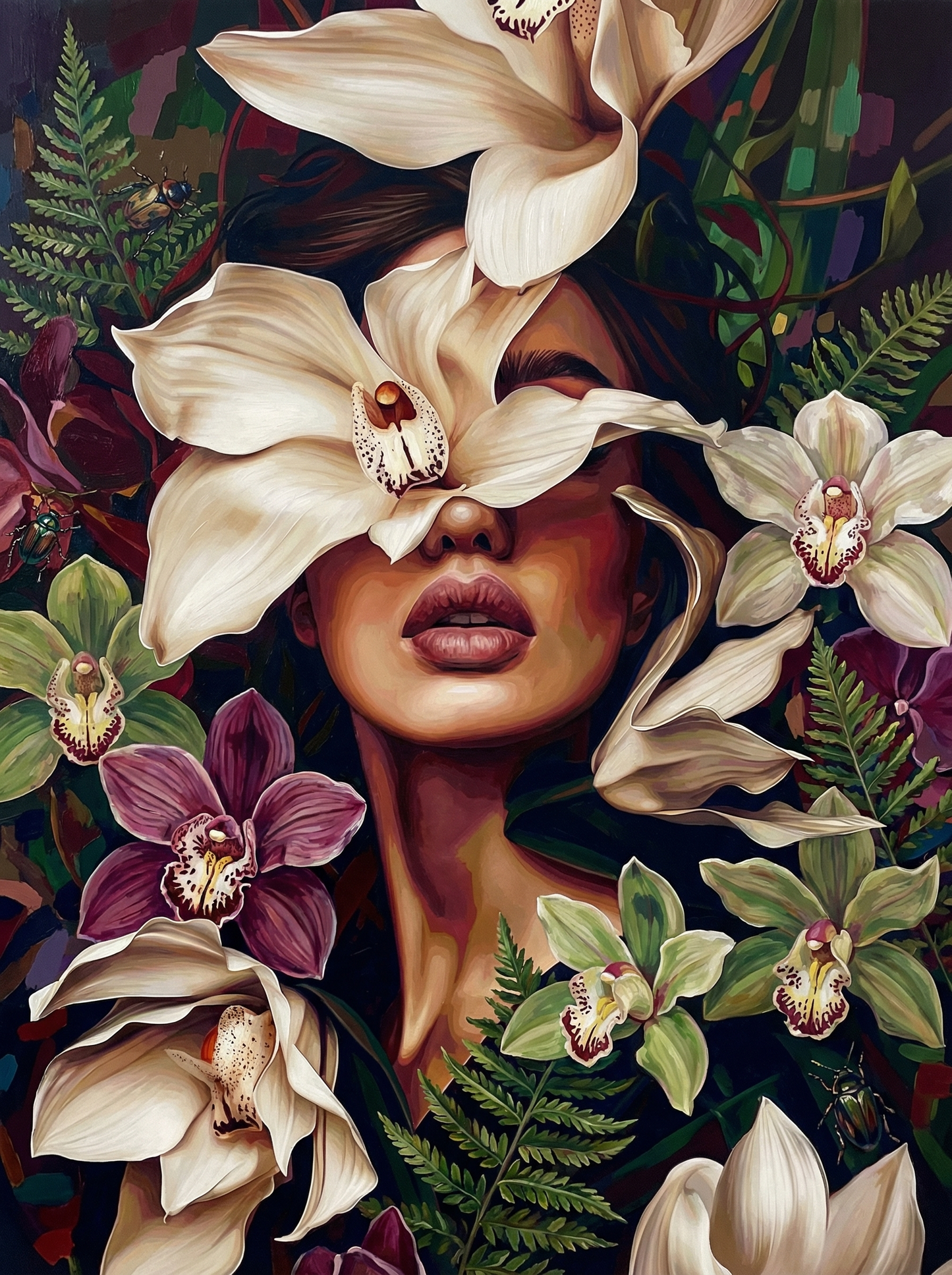 Woman With White Orchids (120 Colors)