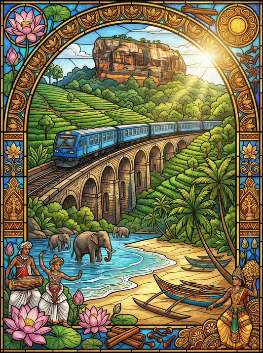 Sri Lanka Train Elephant Bridge (80 Colors)