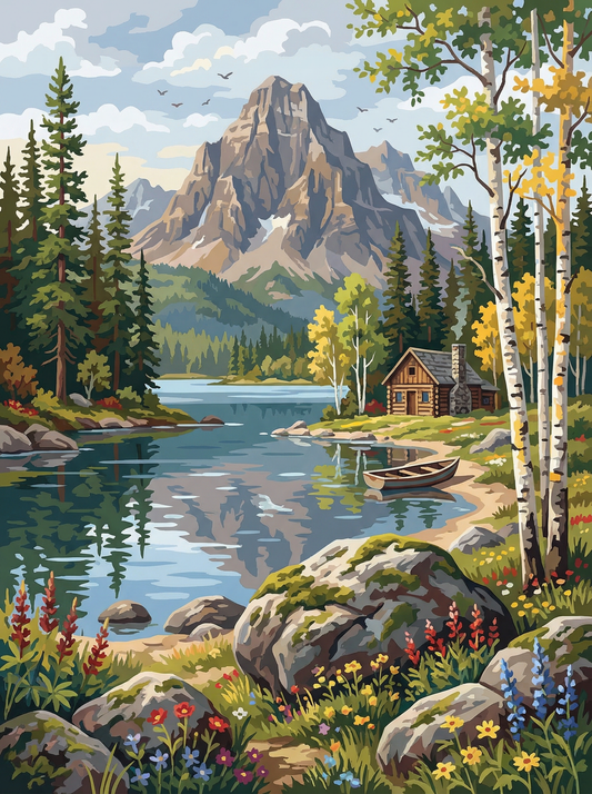 Alpine Lakeside Escape (120 Colors)