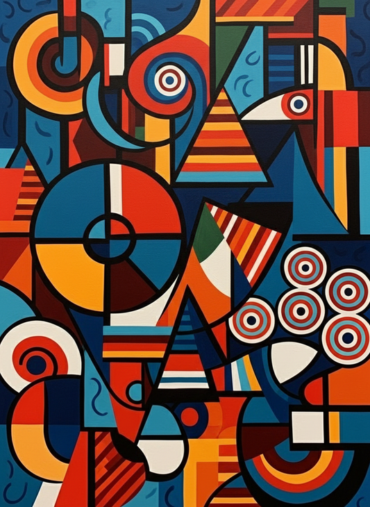 Cubist Blue Rhythm (80 Colors)