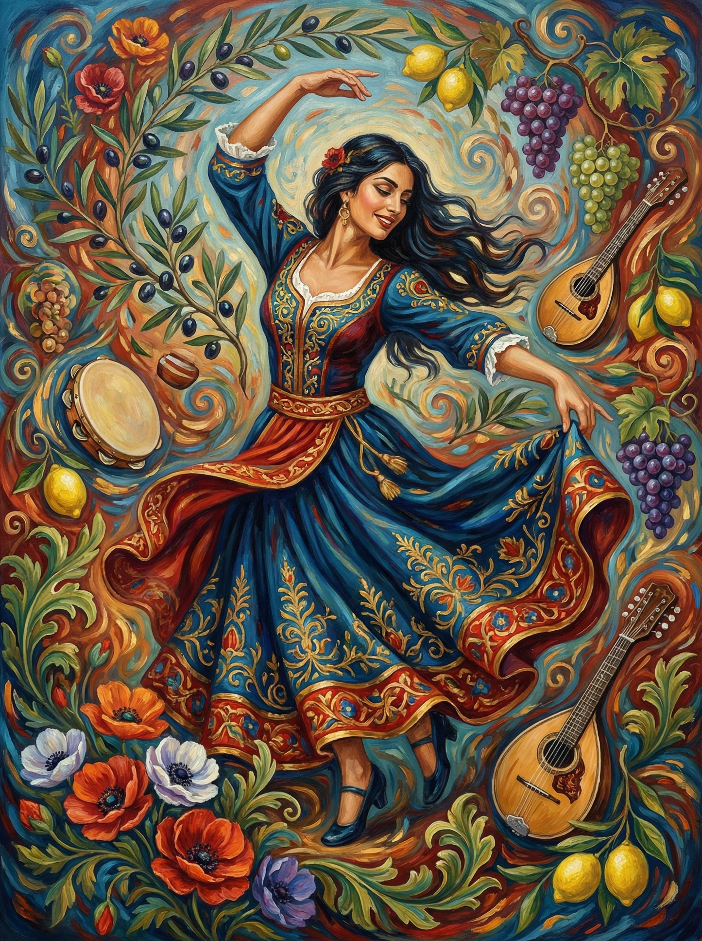 Mediterranean Dancing Woman (120 Colors)