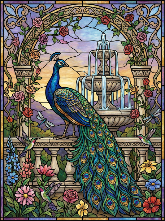 Peacock Garden Fountain (80 Colors)