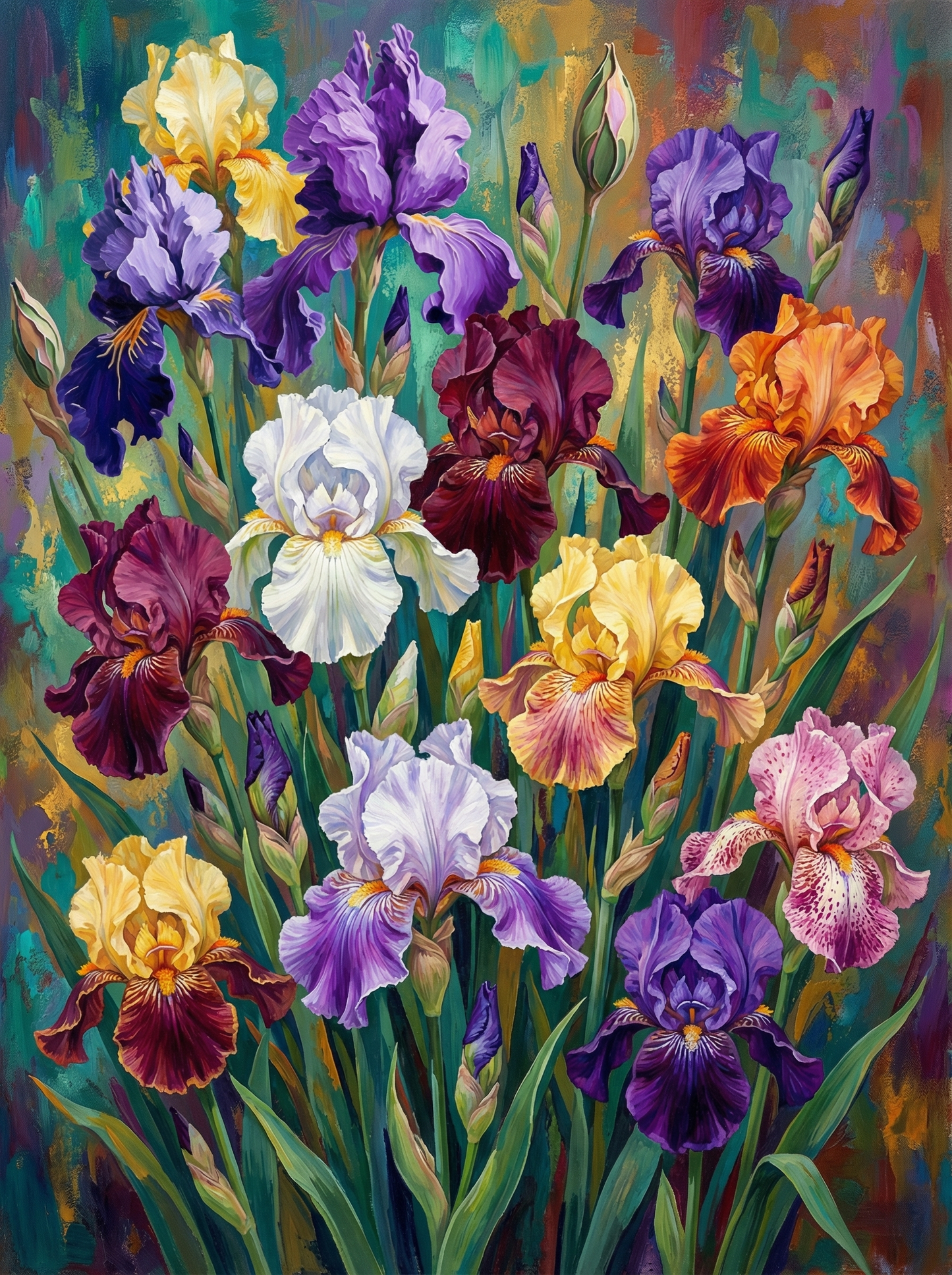 Colorful Iris Garden (120 Colors)