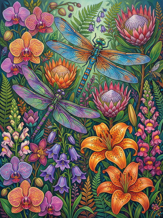 Dragonfly Flower Garden (80 Colors)