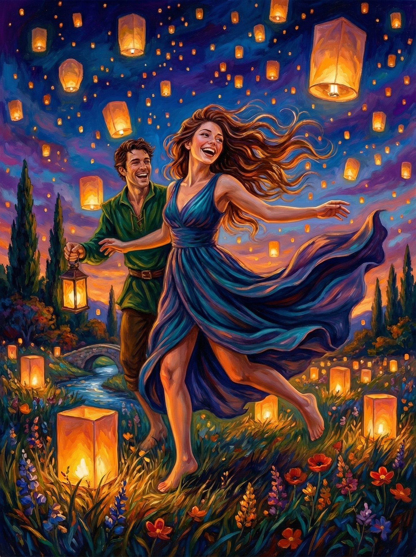 Lantern Festival Dancing Couple (120 Colors)