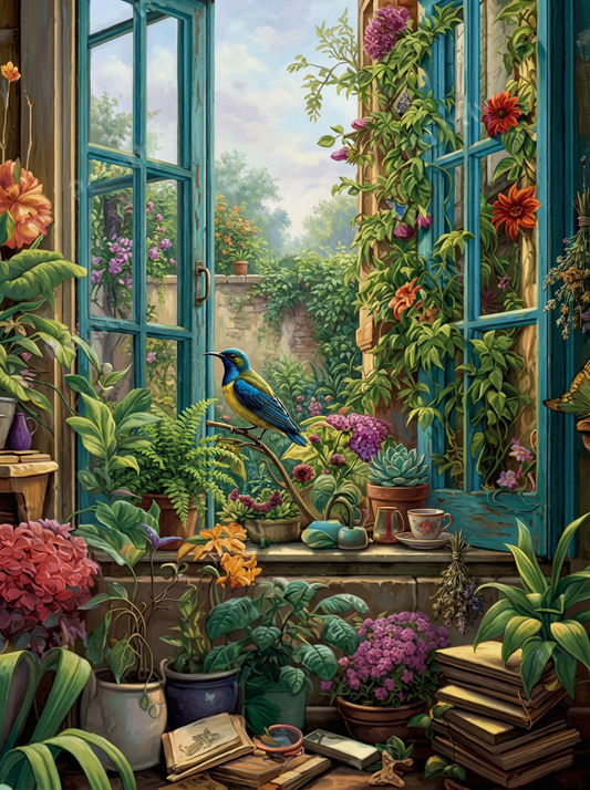 Songbird at the Open Window (80 Colors)