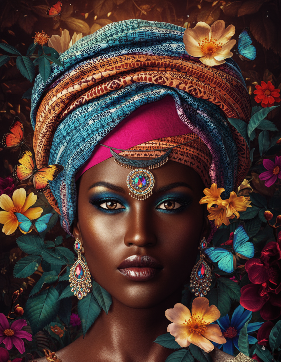 Butterfly Queen Portrait (80 Colors)
