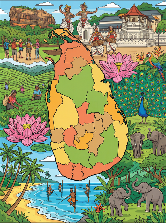 Sri Lanka Heritage Map (120 Colors)