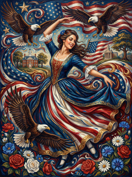 American Flag Eagle Dancer (120 Colors)