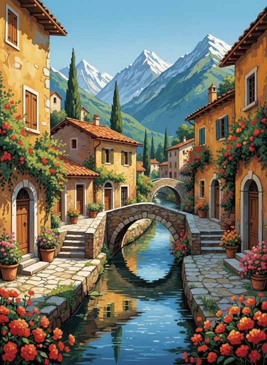 Alpine Canal Village (120 Colors)