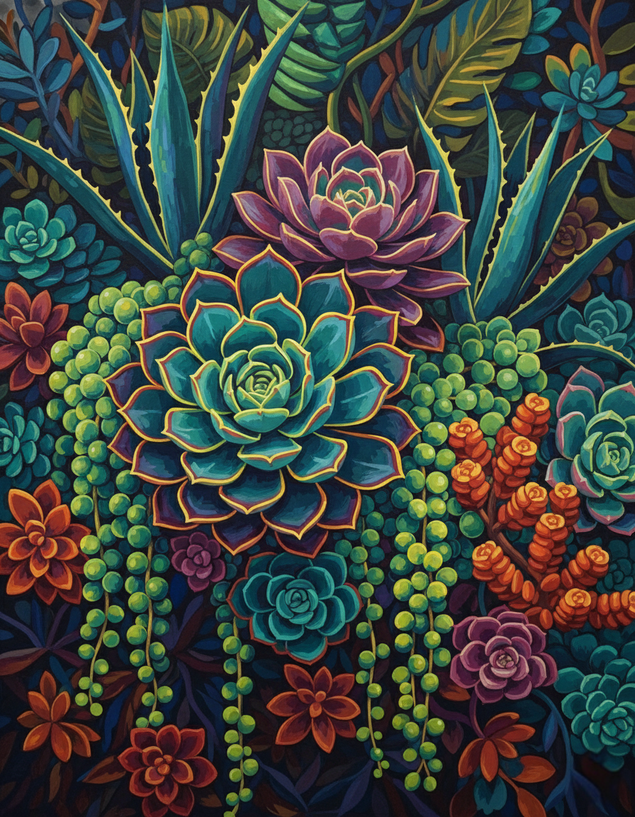 Deep Jungle Succulents (120 Colors)