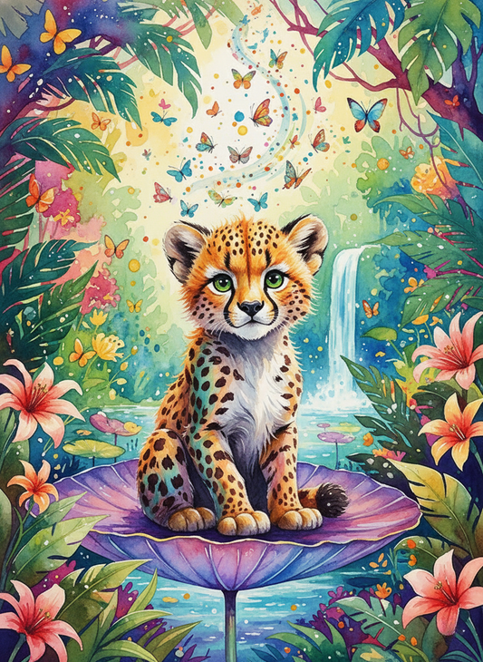 Cheetah Cub in Bloom (120 Colors)