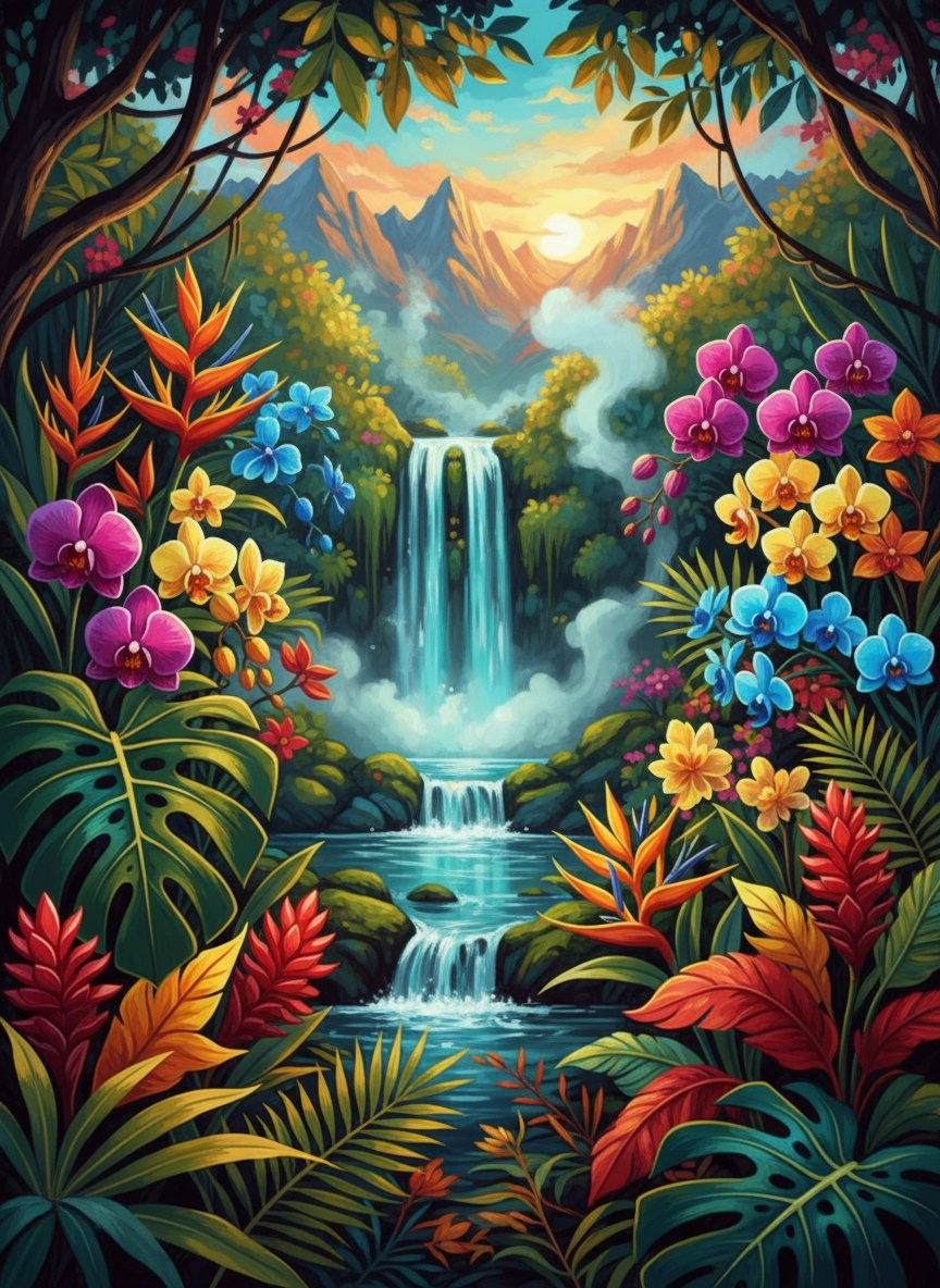 Jungle Orchid Falls (120 Colors)