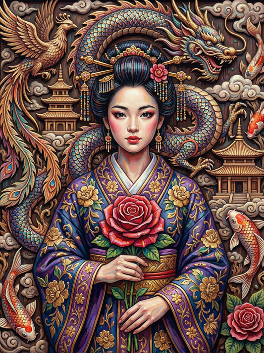 Asian Empress Portrait (80 Colors)