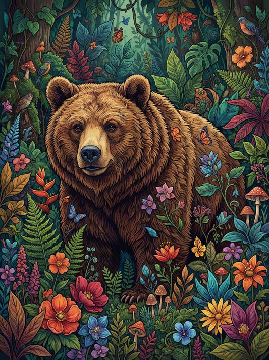 Enchanted Forest Flowers Bear (80 Colors)