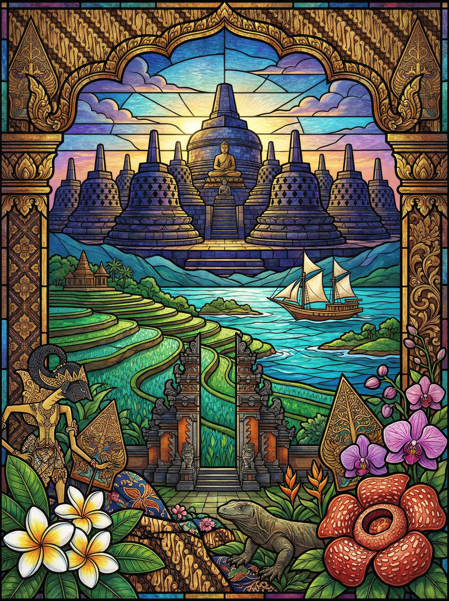 Borobudur Sunrise Serenity (120 Colors)