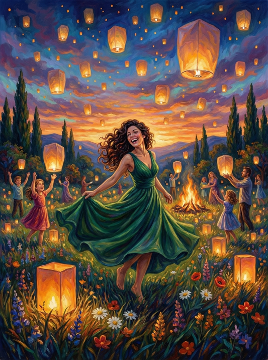 Lanterns Dancing Woman (80 Colors)