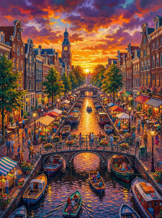 Sunset Over Amsterdam (120 Colors)