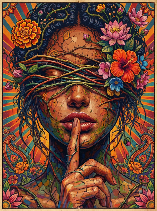 Blindfolded Silence Woman (120 Colors)