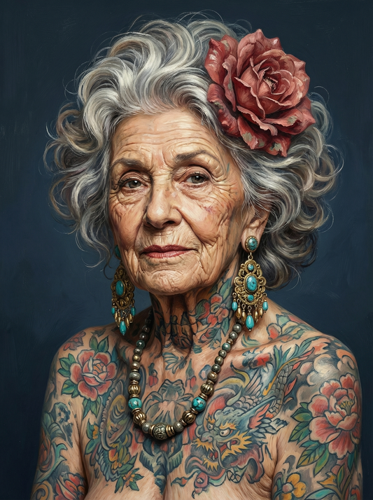 Blue Haired Flower Woman (80 Colors)