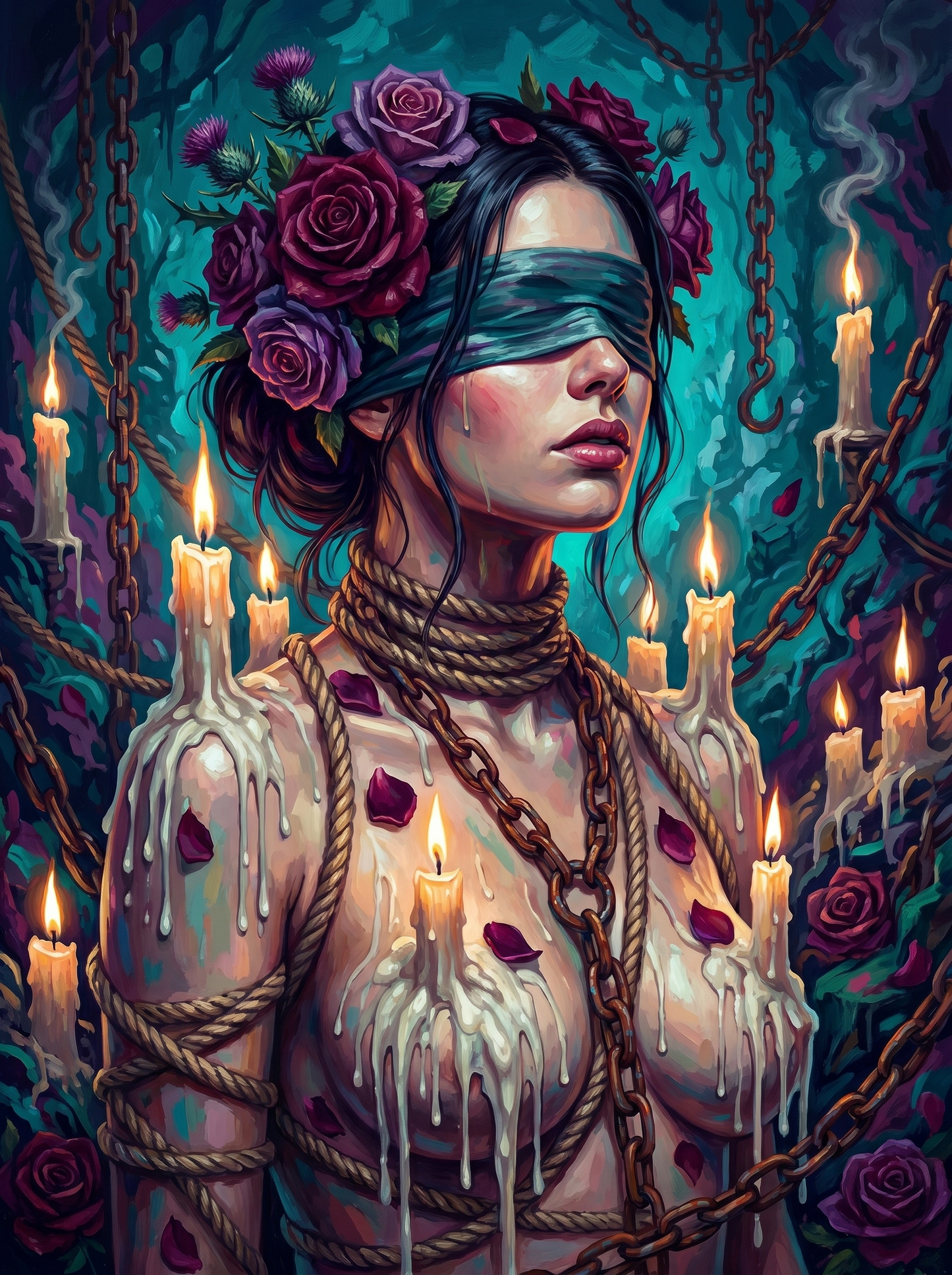 Bound In Teal Roses (80 Colors)