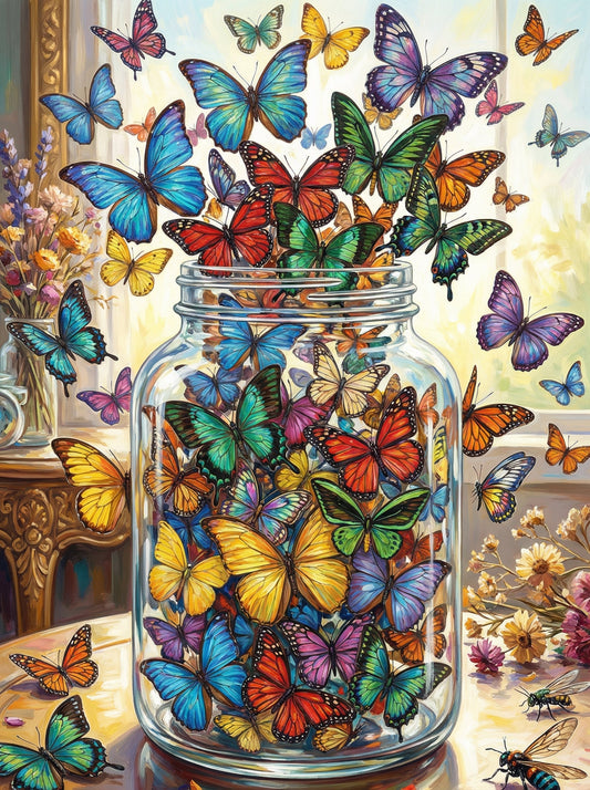Butterflies In Glass Jar (120 Colors)