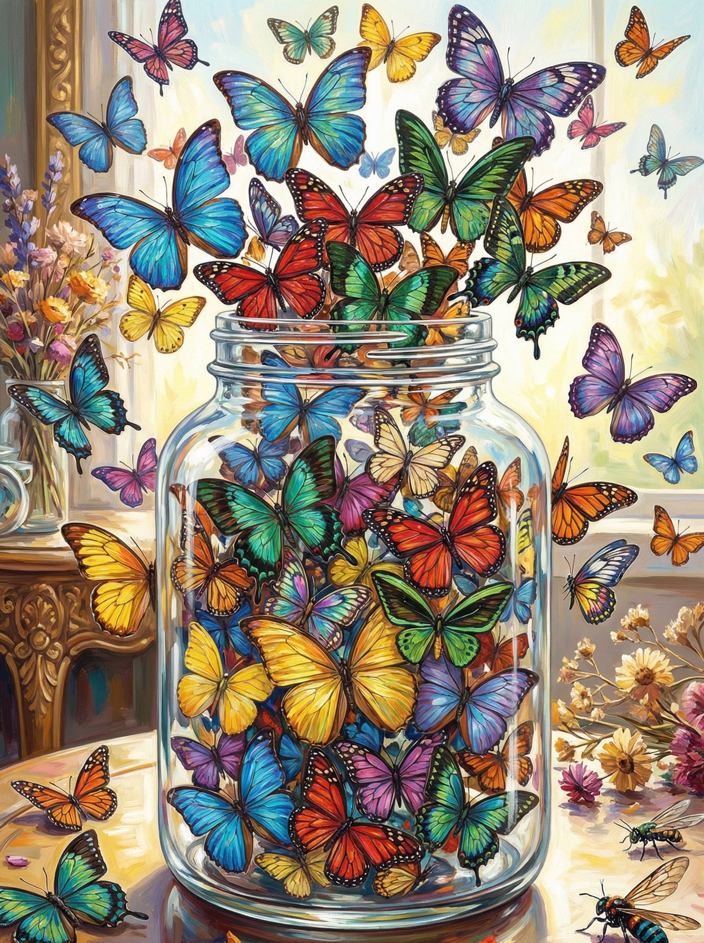 Butterflies In Glass Jar (80 Colors)