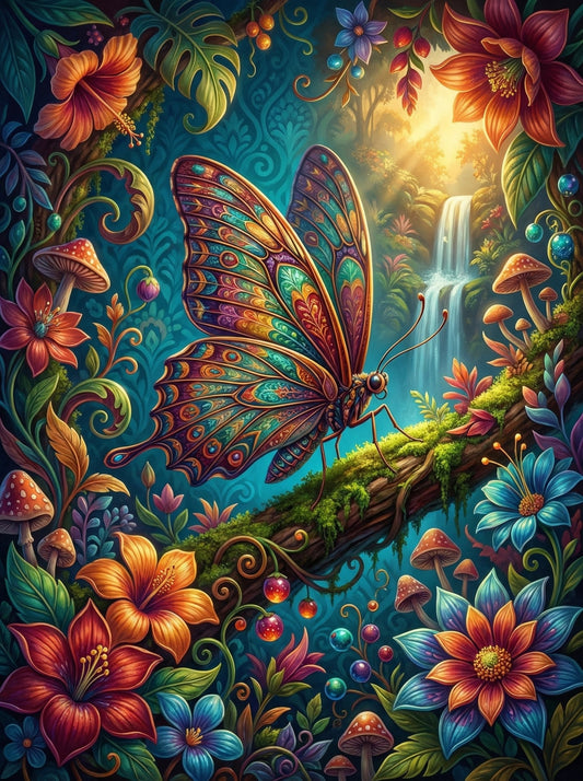 Butterfly Waterfall Mushroom Forest (80 Colors)